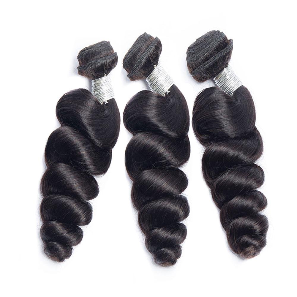 Peruvian Loose Wave Virgin Hair 3 Bundles Natural Black - Perismoda Hair